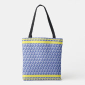 Retro Blue Water Pattern Canoe Otter Personalisier Tasche (Rückseite)