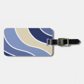 Retro Blue Waves Custom Gepäckanhänger (Vorderseite horizontal)