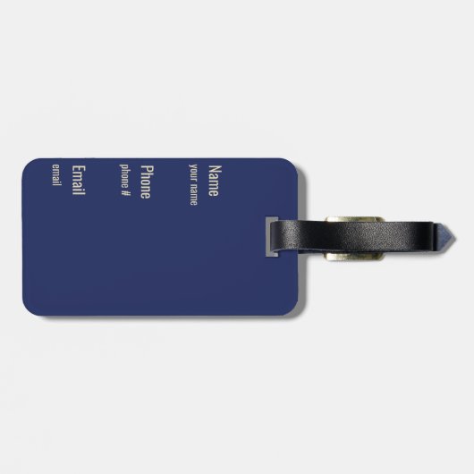 Retro Blue Waves Custom Gepäckanhänger (Rückseite horizontal)