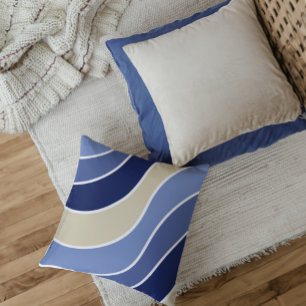 Retro Blue Waves Kissen