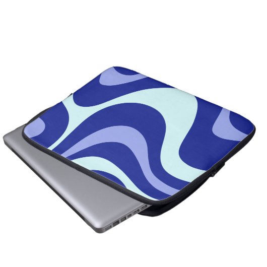 Retro Blue Waves Tablet Protection Sleeve (Vorne Knopf)