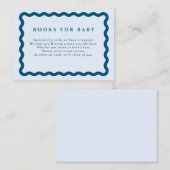 Retro Blue Wavy Frame Books für Baby Begleitkarte (Vorne/Hinten)