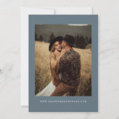 Retro Blue Wedding Save The Date (Rückseite)