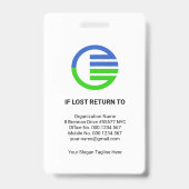 Retro Blue White Column Medizinisches Personal ID Ausweis (Back)