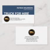 Retro Blue White Layer, Gold LKW Transport Visitenkarte (Vorne/Hinten)
