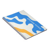 Retro Blue Yellow Bio Personalisierter Name Notizblock (Rechte Seite)