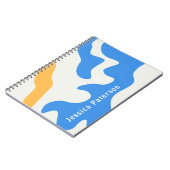 Retro Blue Yellow Bio Personalisierter Name Notizblock (Linke Seite)