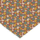 Retro Blue Yellow Brown Java Coffee Boans Muster Kurzer Tischläufer (Ecke)