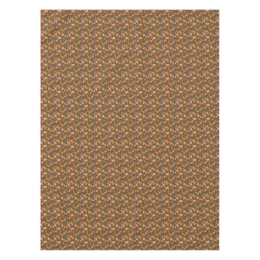 Retro Blue Yellow Brown Java Coffee Boans Muster Tischdecke (Vorderseite)