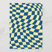 Retro Blue Yellow Checkered 6 7 Boy 7th Birthday Einladung (Rückseite)