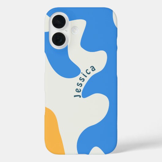 Retro Blue Yellow Green Bio Name Case-Mate iPhone Hülle (Rückseite)