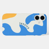 Retro Blue Yellow Green Bio Name Case-Mate iPhone Hülle (Rückseite (Horizontal))