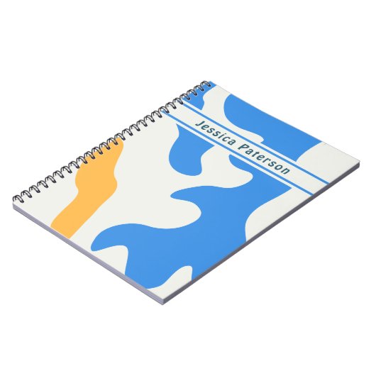 Retro Blue Yellow Green Bio Name Notizblock (Linke Seite)