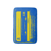 Retro Blue & Yellow Kassettenband Badematte (Vorderseite Vertikal)