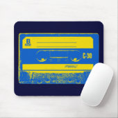 Retro Blue & Yellow Kassettenband Mousepad (Mit Mouse)