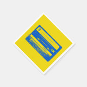 Retro Blue & Yellow Kassettenband Serviette (Ecke)