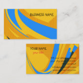 Retro Blue Yellow Modern Geometric Visitenkarte (Vorne/Hinten)