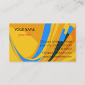Retro Blue Yellow Modern Geometric Visitenkarte (Rückseite)