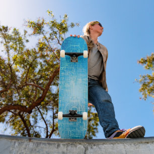 Retro Blueprint Skateboard Kunst