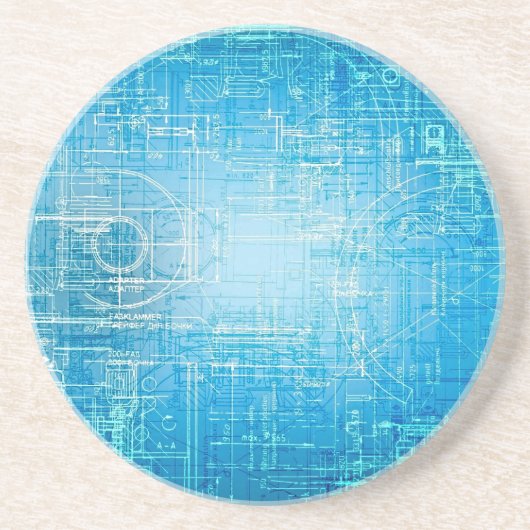 Retro Blueprint Untersetzer - Art Meetings Funktio (Vorne)