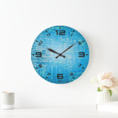 Retro Blueprint Wall Clock Art Große Wanduhr (Zuhause)