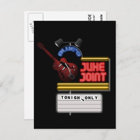 Retro Blues Juke Joint Postkarte (Vorne/Hinten)