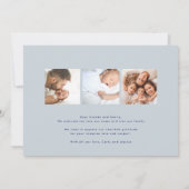 Retro Blues Moderne doodle Foto Rahmen Adoption Ankündigung (Rückseite)