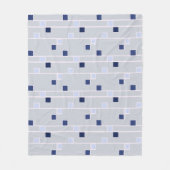 Retro Blues Streifen und Quadrate Fleecedecke (Vorderseite)