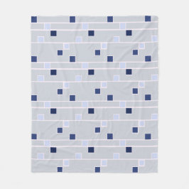 Retro Blues Streifen und Quadrate Fleecedecke