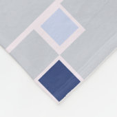 Retro Blues Streifen und Quadrate Fleecedecke (Ecke)