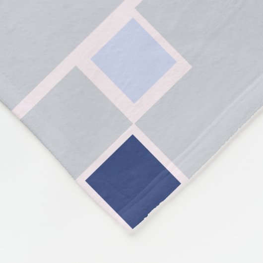 Retro Blues Streifen und Quadrate Fleecedecke (Ecke)