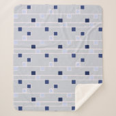 Retro Blues Streifen und Quadrate Sherpadecke (Vorderseite)