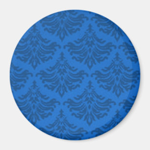Retro blühen Sie Bemühungs-Blau Magnet