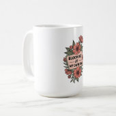 Retro blühend in meinem eigenen Tempo rosa Blume D Kaffeetasse (Vorderseite Links)