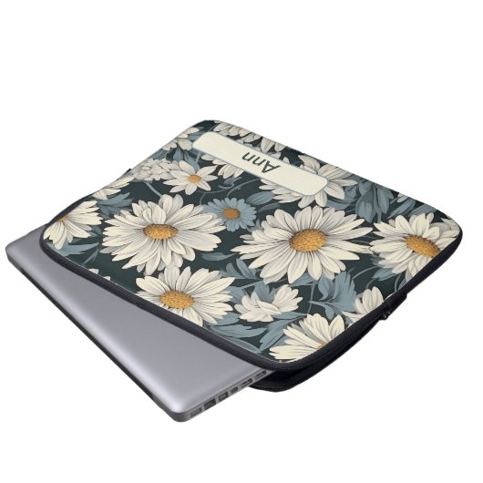Retro-Blume 11 Notebook-Hülle Laptopschutzhülle (Vorne Knopf)