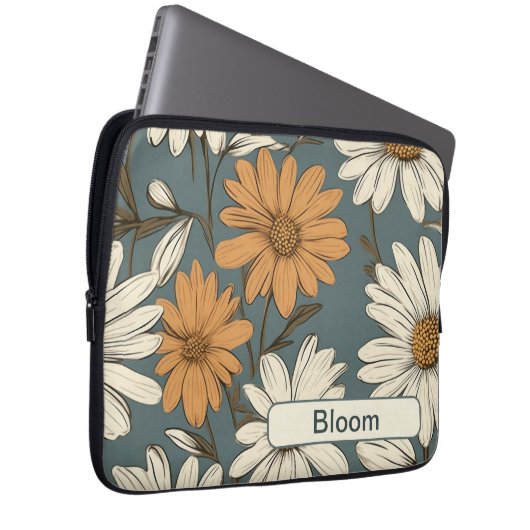 Retro-Blume 12 Notebook-Hülle Laptopschutzhülle (Vorne Rechts)