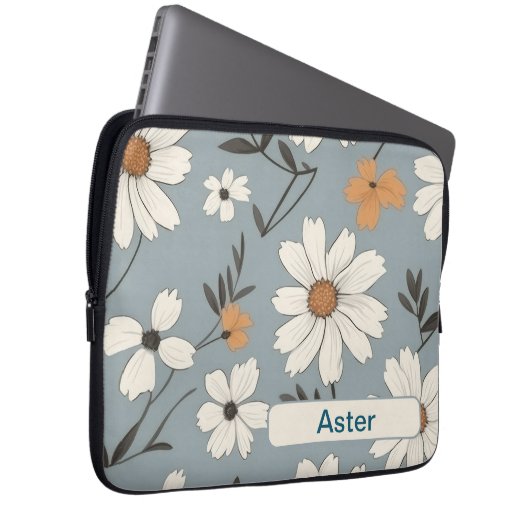 Retro-Blume 1 Laptop-Hülle Laptopschutzhülle (Vorne Rechts)