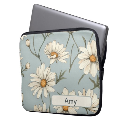 Retro-Blume 4 Notebook-Hülle Laptopschutzhülle (Vorderseite Links)