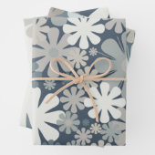 Retro Blume 60er 70er Ästhetische Blumenmuster Geschenkpapier Set (Beispiel)