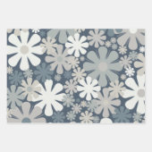Retro Blume 60er 70er Ästhetische Blumenmuster Geschenkpapier Set (Vorderseite)