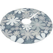 Retro Blume 60er 70er Ästhetisches Blumenmuster Polyester Weihnachtsbaumdecke (Schrägansicht)