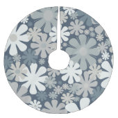 Retro Blume 60er 70er Ästhetisches Blumenmuster Polyester Weihnachtsbaumdecke (Vorderseite)