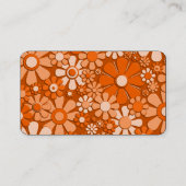 Retro Blume 60er 70er Burnt Orange Visitenkarte (Rückseite)