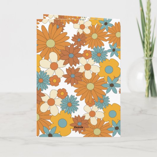 Retro-Blume 60er 70er Jahre, Hochzeitsorden Programm (Rückseite)