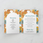 Retro-Blume 60er 70er Jahre, Hochzeitsorden Programm (Innenseite)