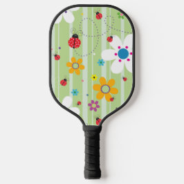 Retro Blume 60er 70er Jahre Ladybug Artwork Pickleball Schläger