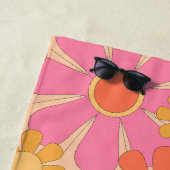 Retro Blume 60er 70er Muster Personalisiert Strandtuch (Beispiel)