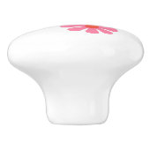 Retro-Blume 60er 70er Rosa und Gelb Keramikknauf (Seitenansicht)