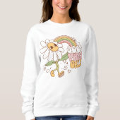 Retro-Blume 70er Vintager Regenbogen Sweatshirt (Vorderseite)