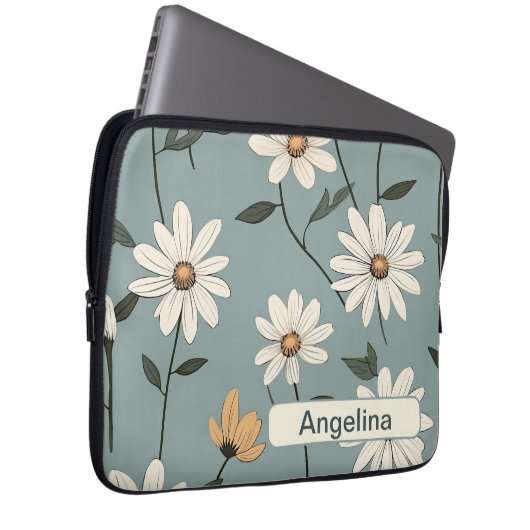 Retro-Blume 7 Notebook-Hülle Laptopschutzhülle (Vorne Rechts)